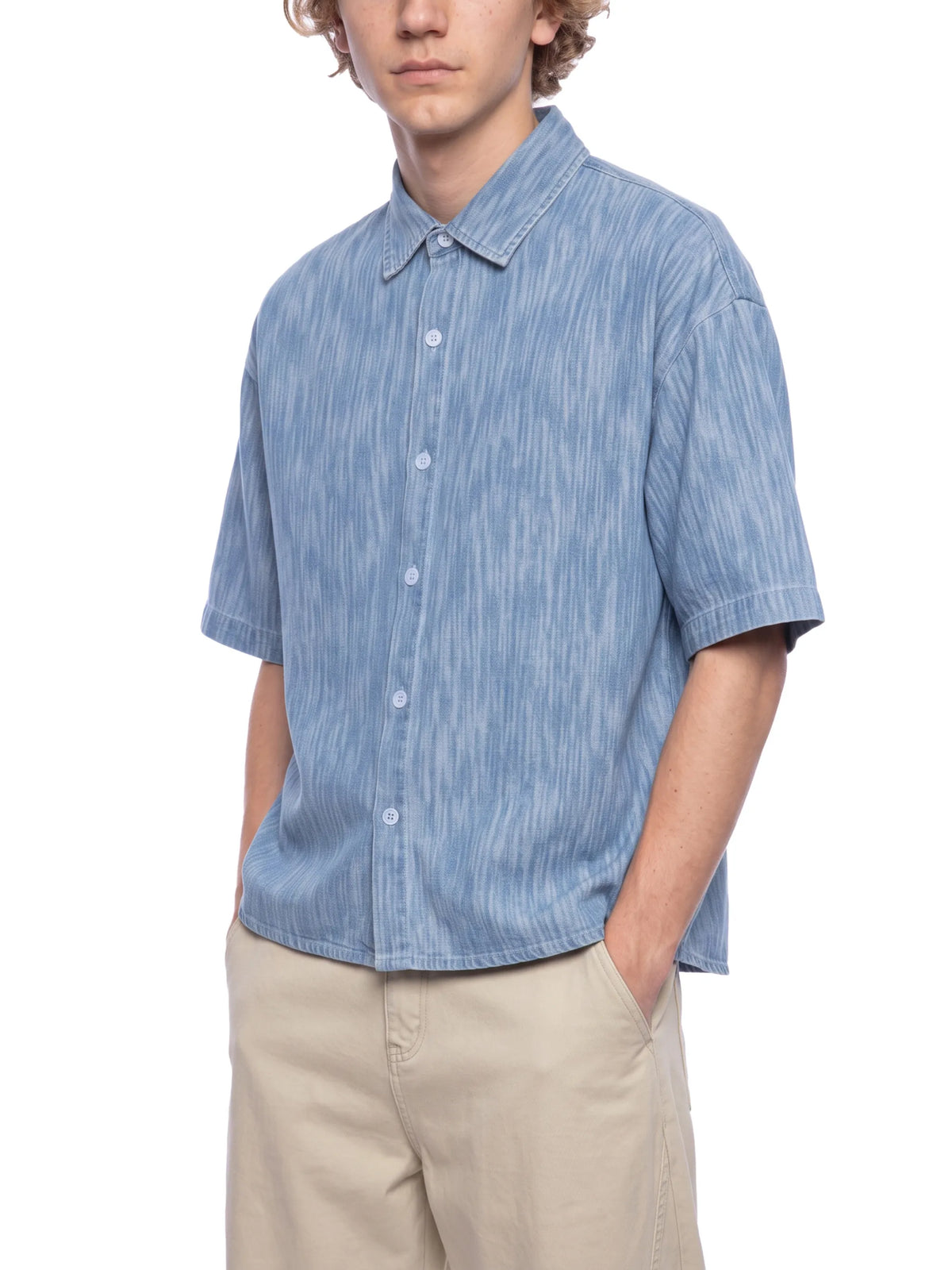 Boxy Vintage Wash Denim Shirt