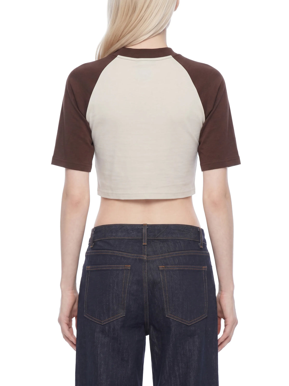 Color Block Raglan Crop T-Shirt