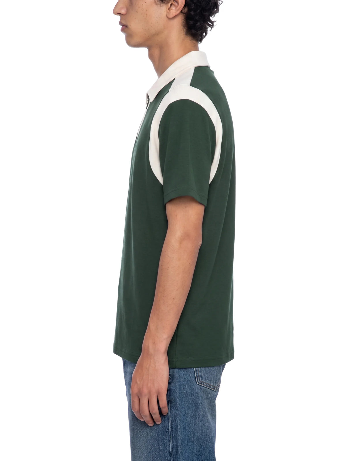 Color Block Quarter Zip Polo Shirt