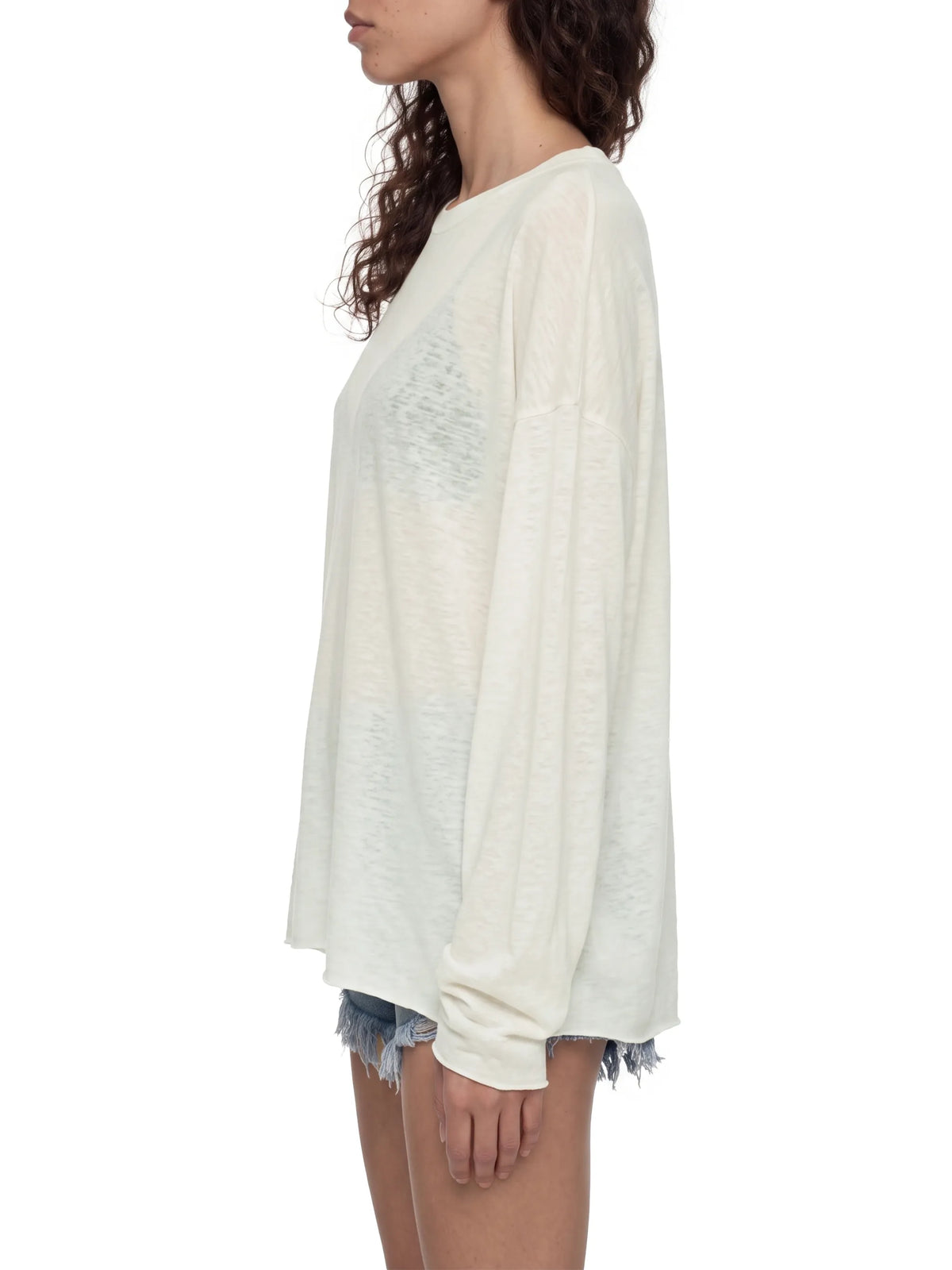 Raw Edge Long Sleeve T-Shirt