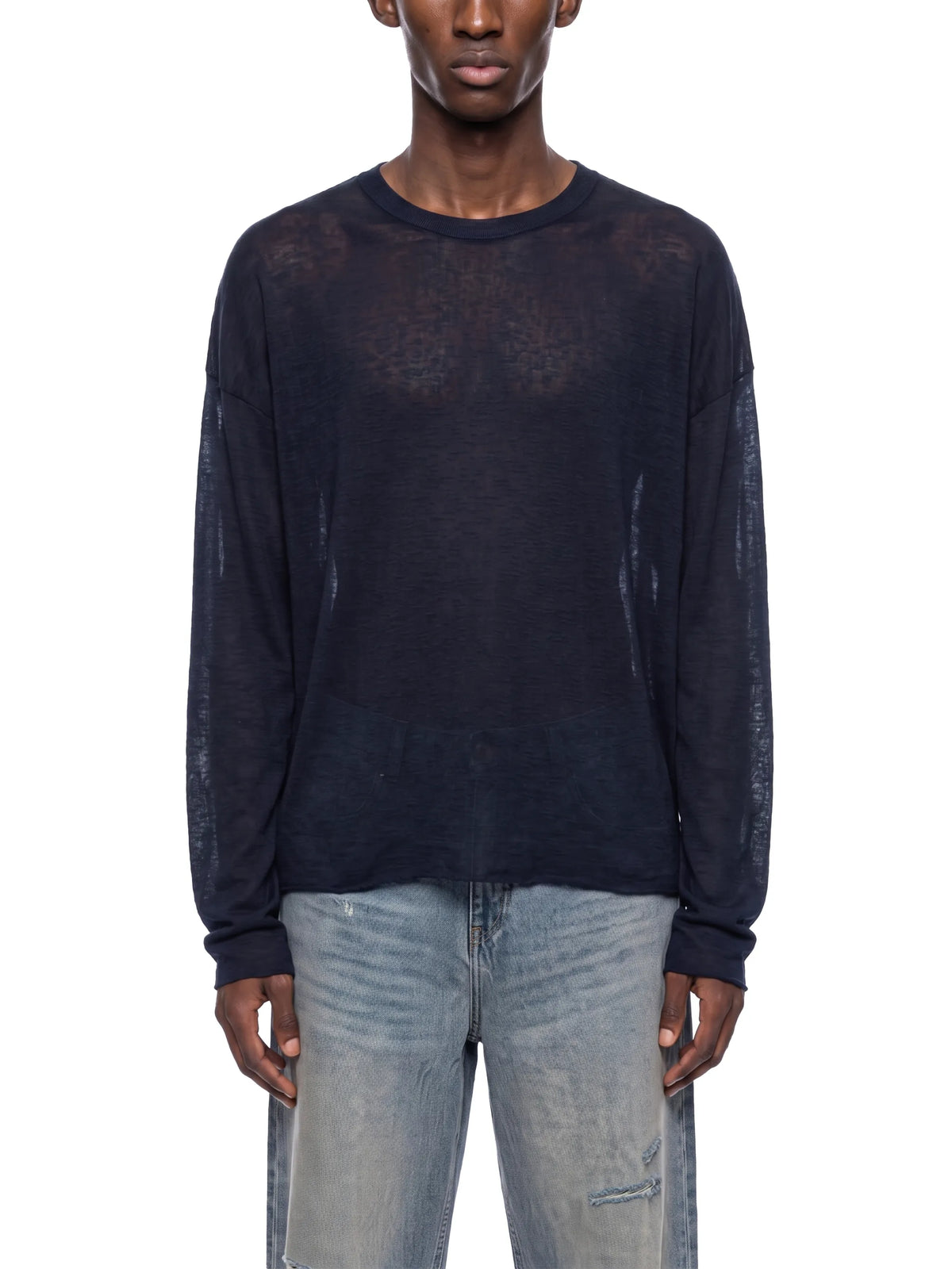 Raw Edge Long Sleeve T-Shirt