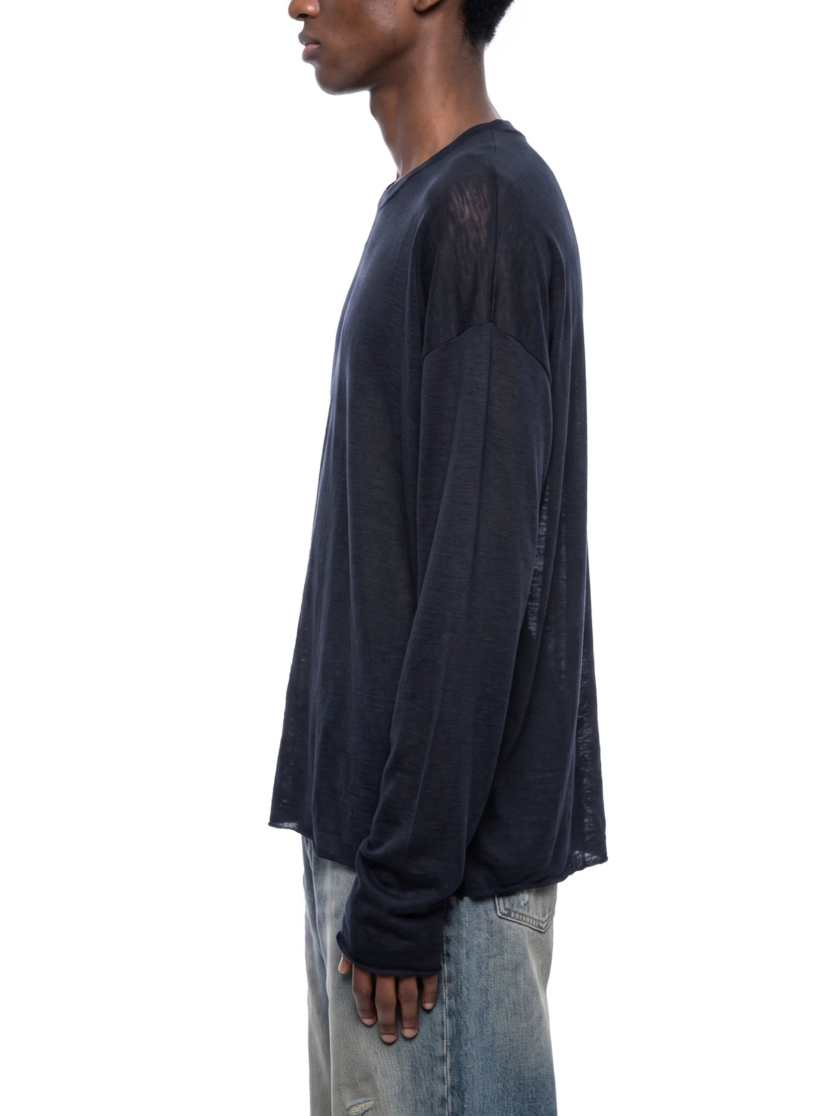 Raw Edge Long Sleeve T-Shirt