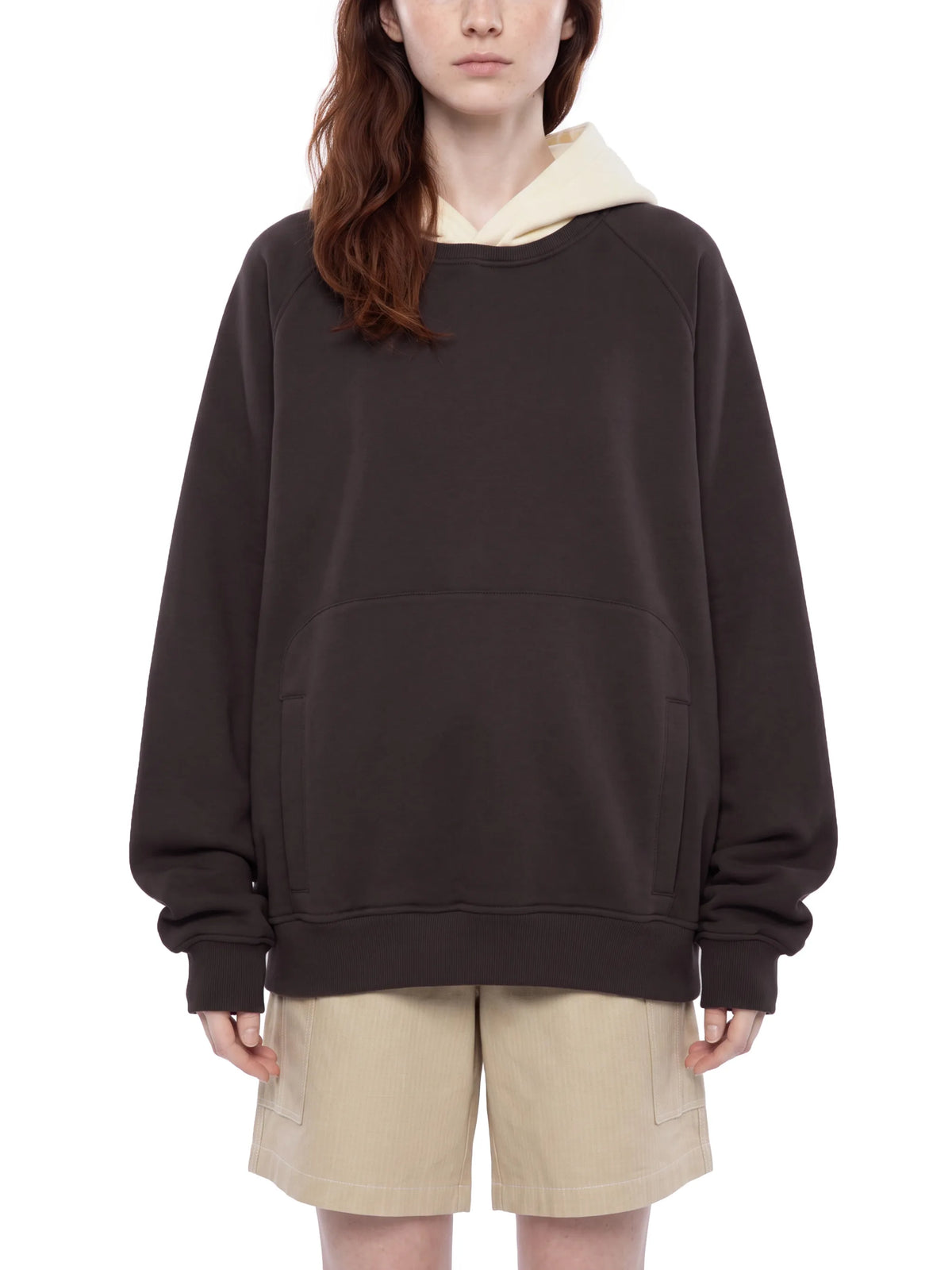 Fleece Raglan Color Block Hoodie