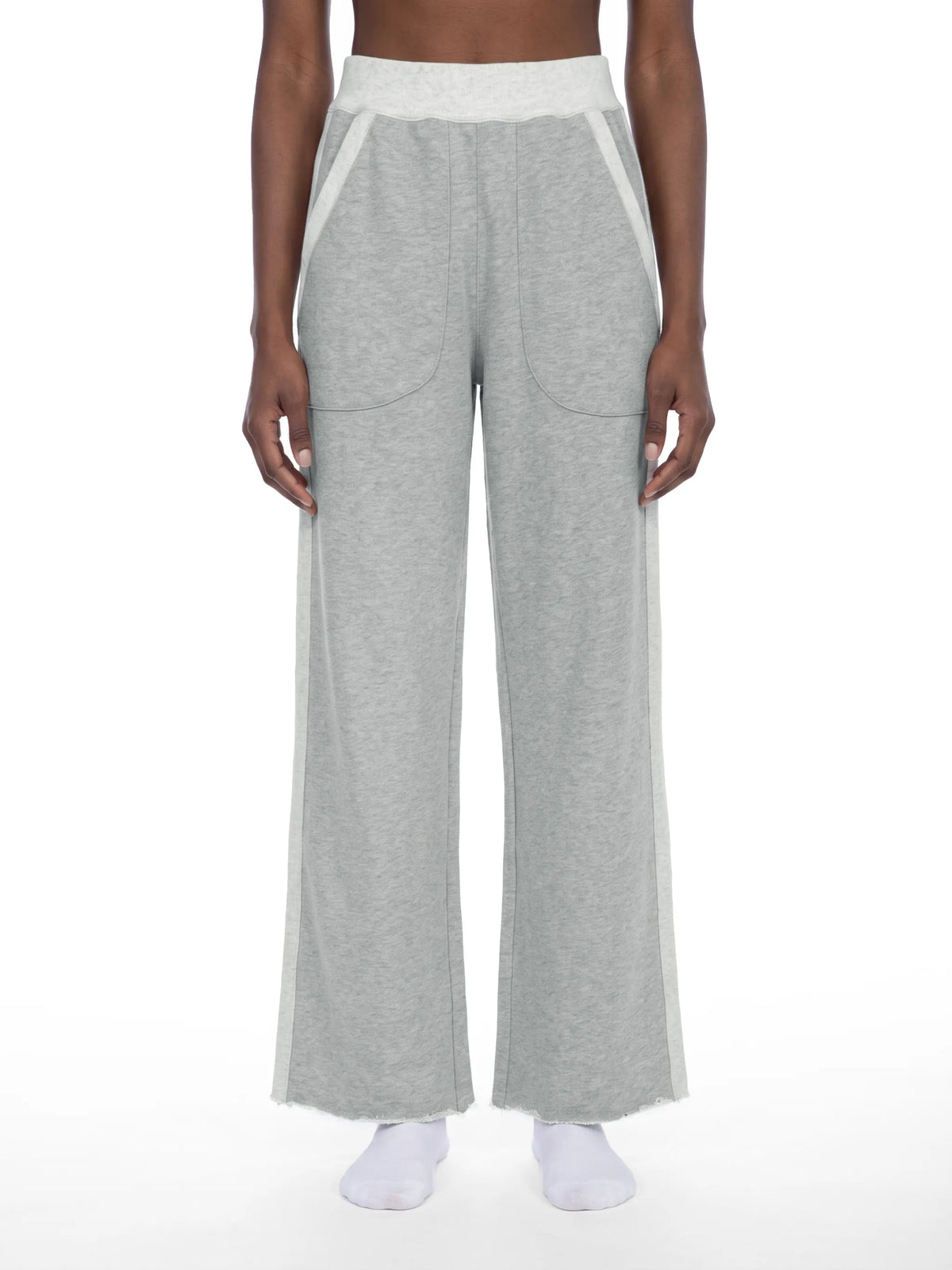 Color Block Raw Hem Sweatpants