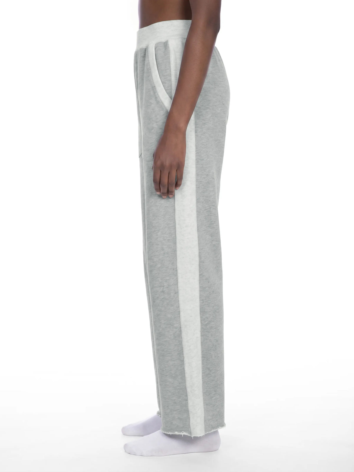 Color Block Raw Hem Sweatpants