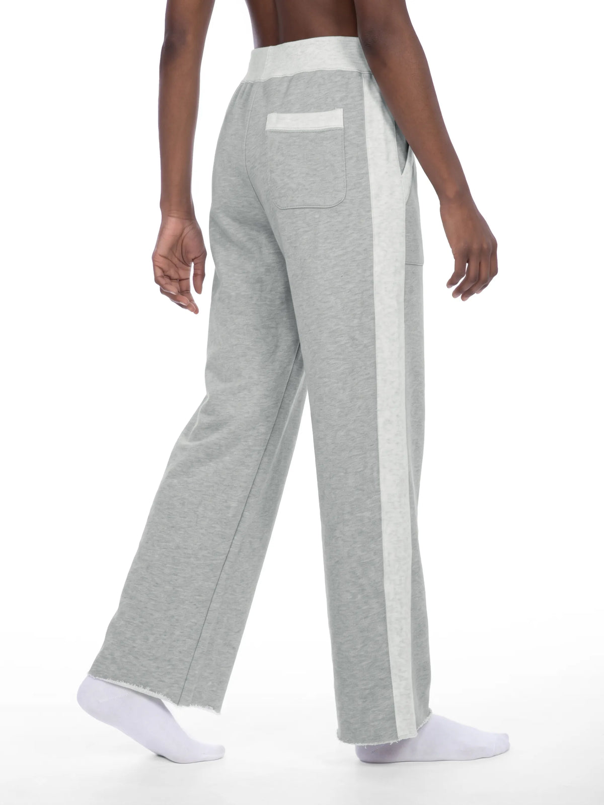 Color Block Raw Hem Sweatpants