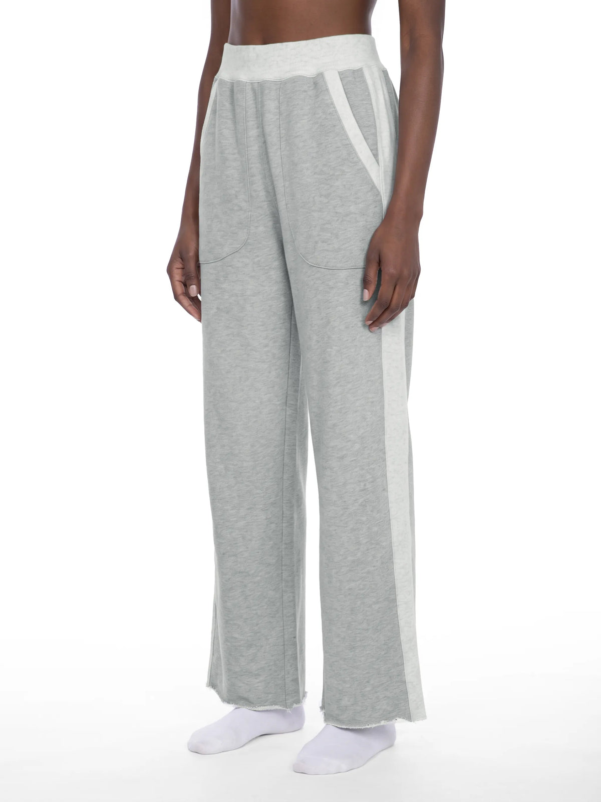 Color Block Raw Hem Sweatpants