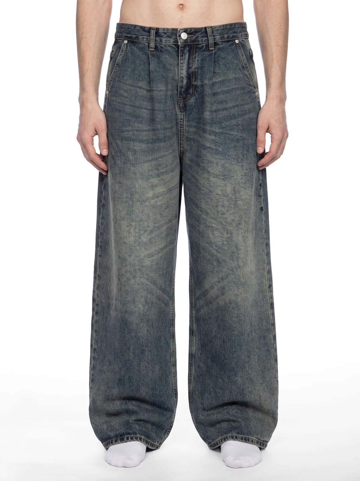 Vintage Wash Denim Jeans