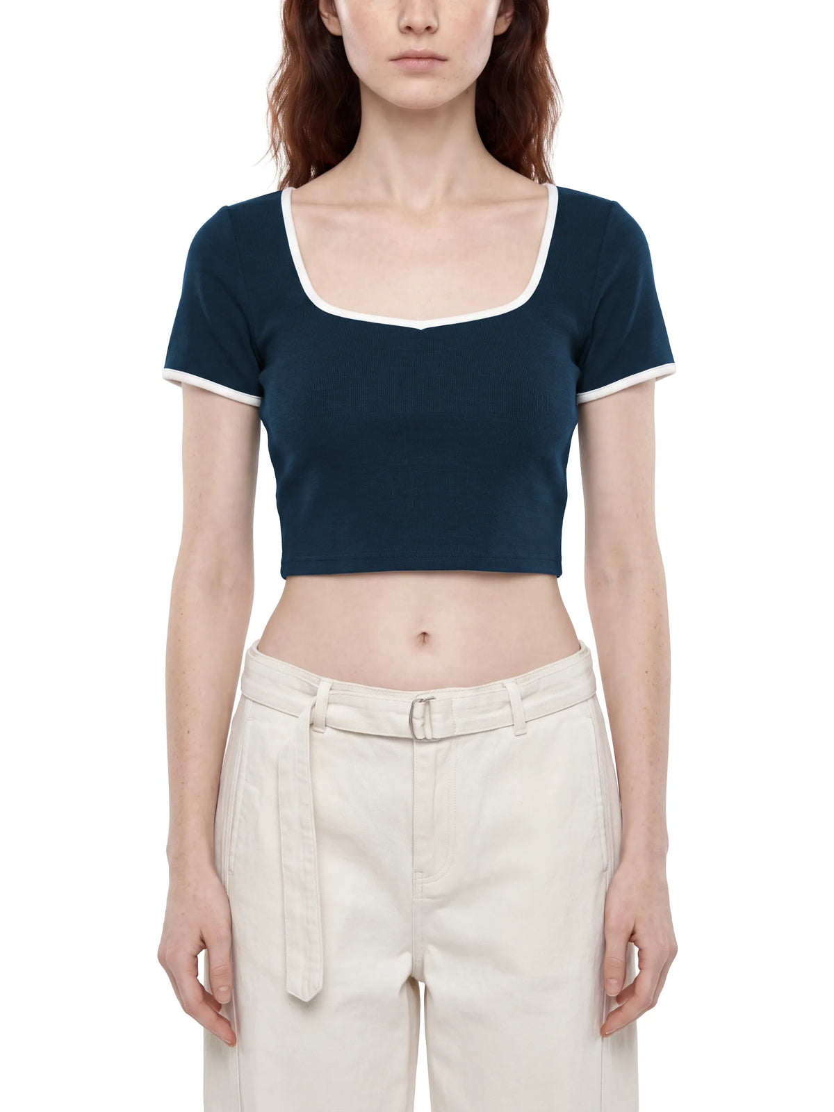 Color Block Crop T-Shirt