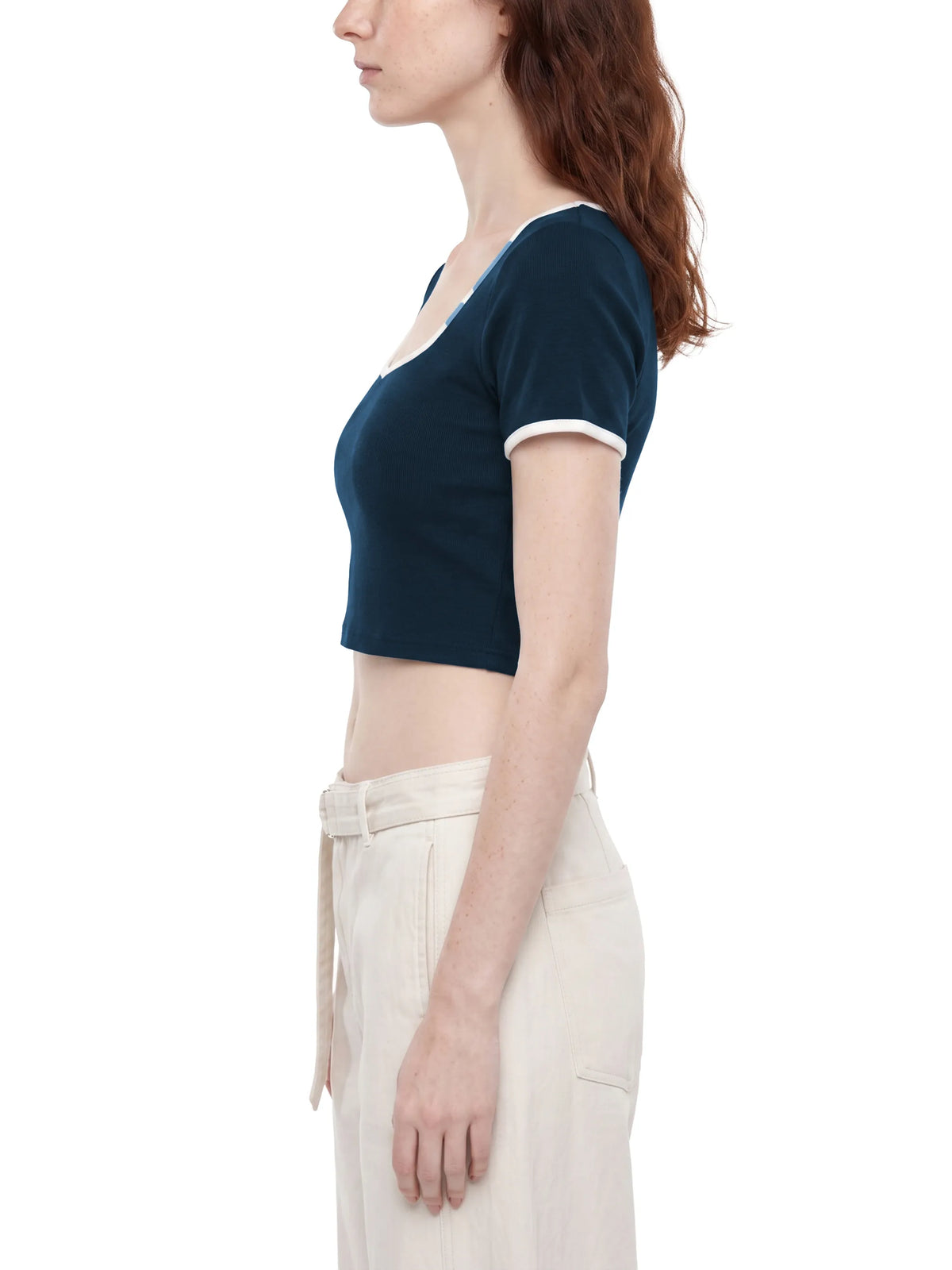 Color Block Crop T-Shirt