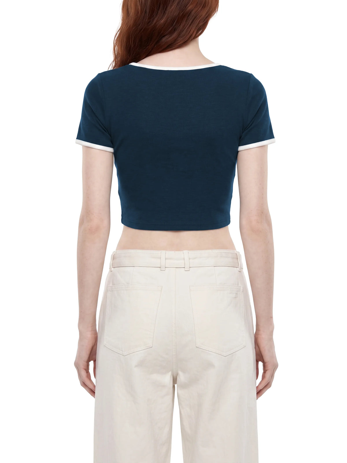 Color Block Crop T-Shirt