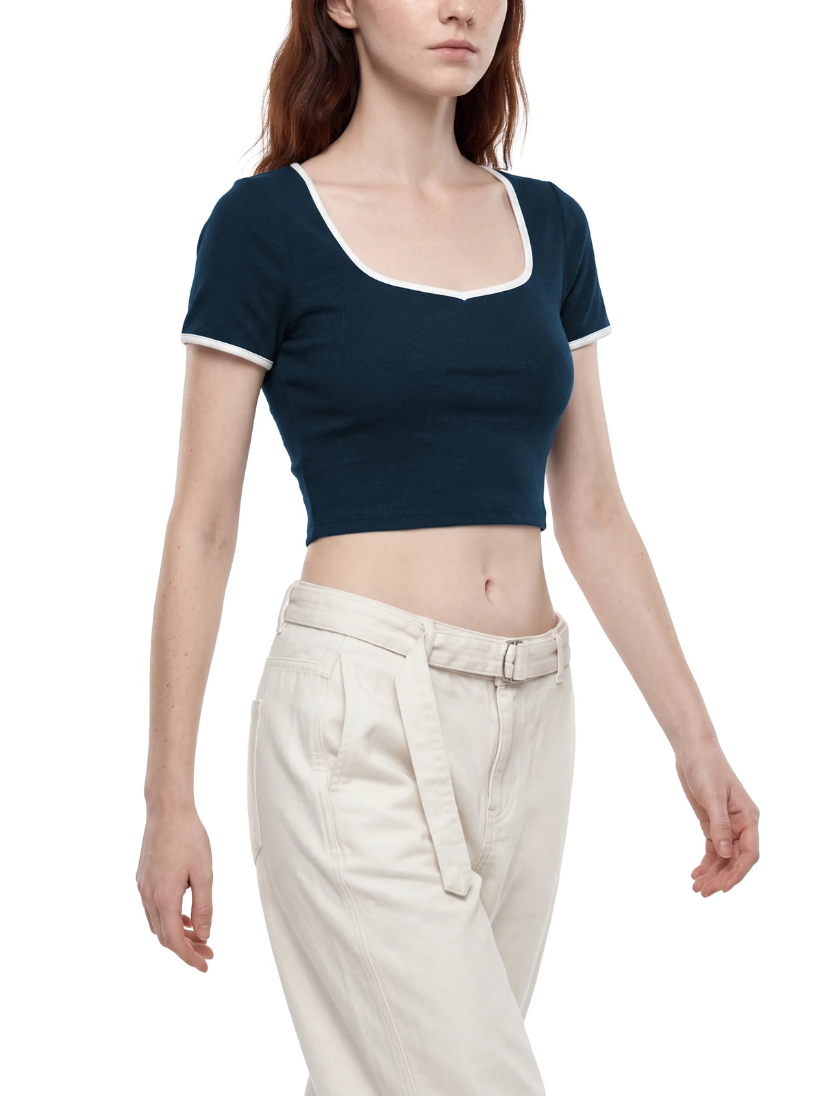 Color Block Crop T-Shirt