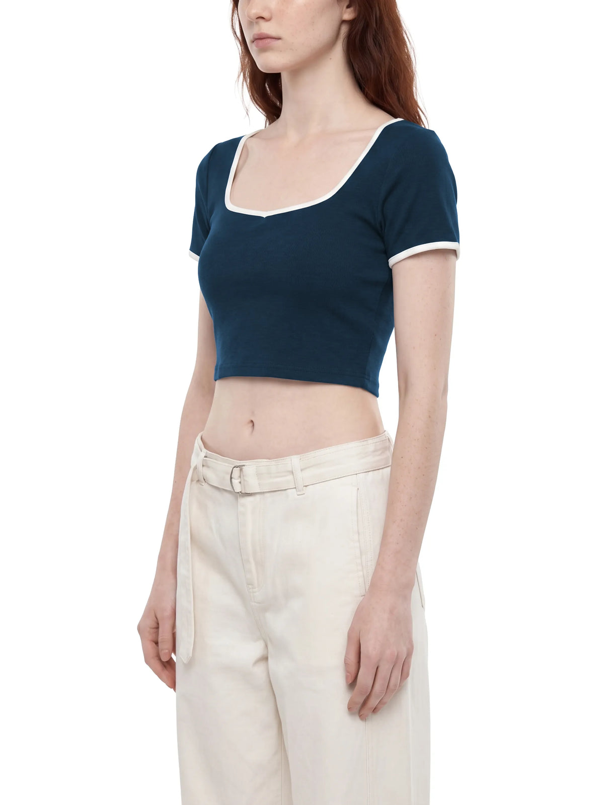 Color Block Crop T-Shirt