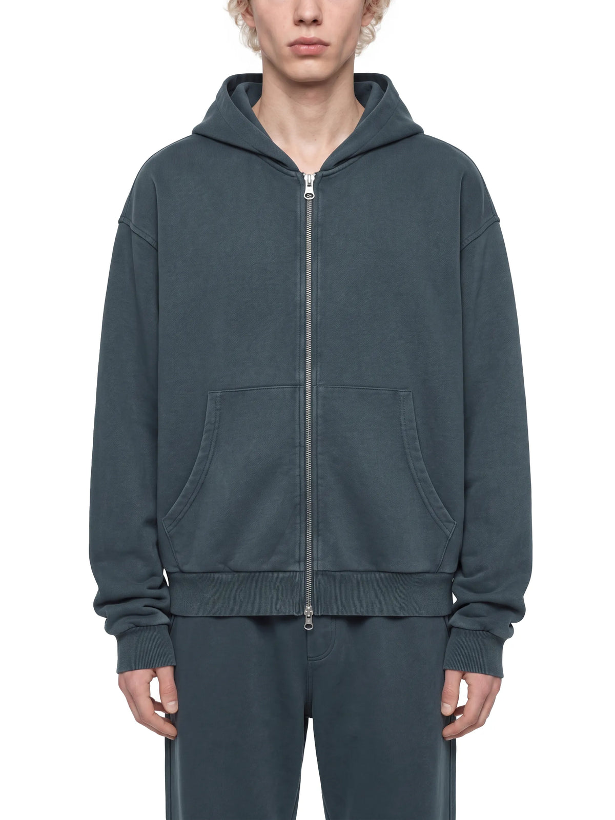 Mineral Wash Boxy Zip Hoodie