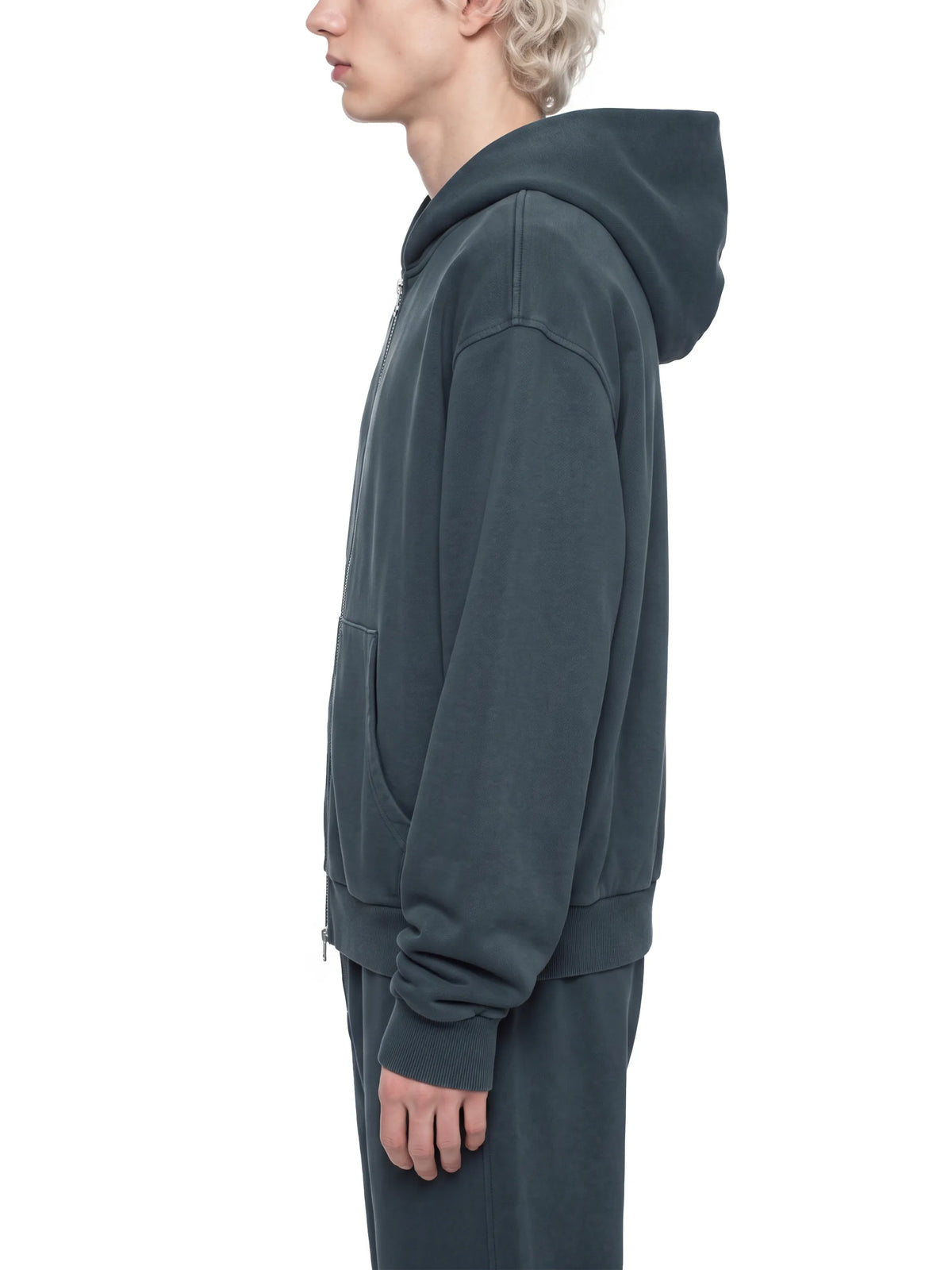 Mineral Wash Boxy Zip Hoodie