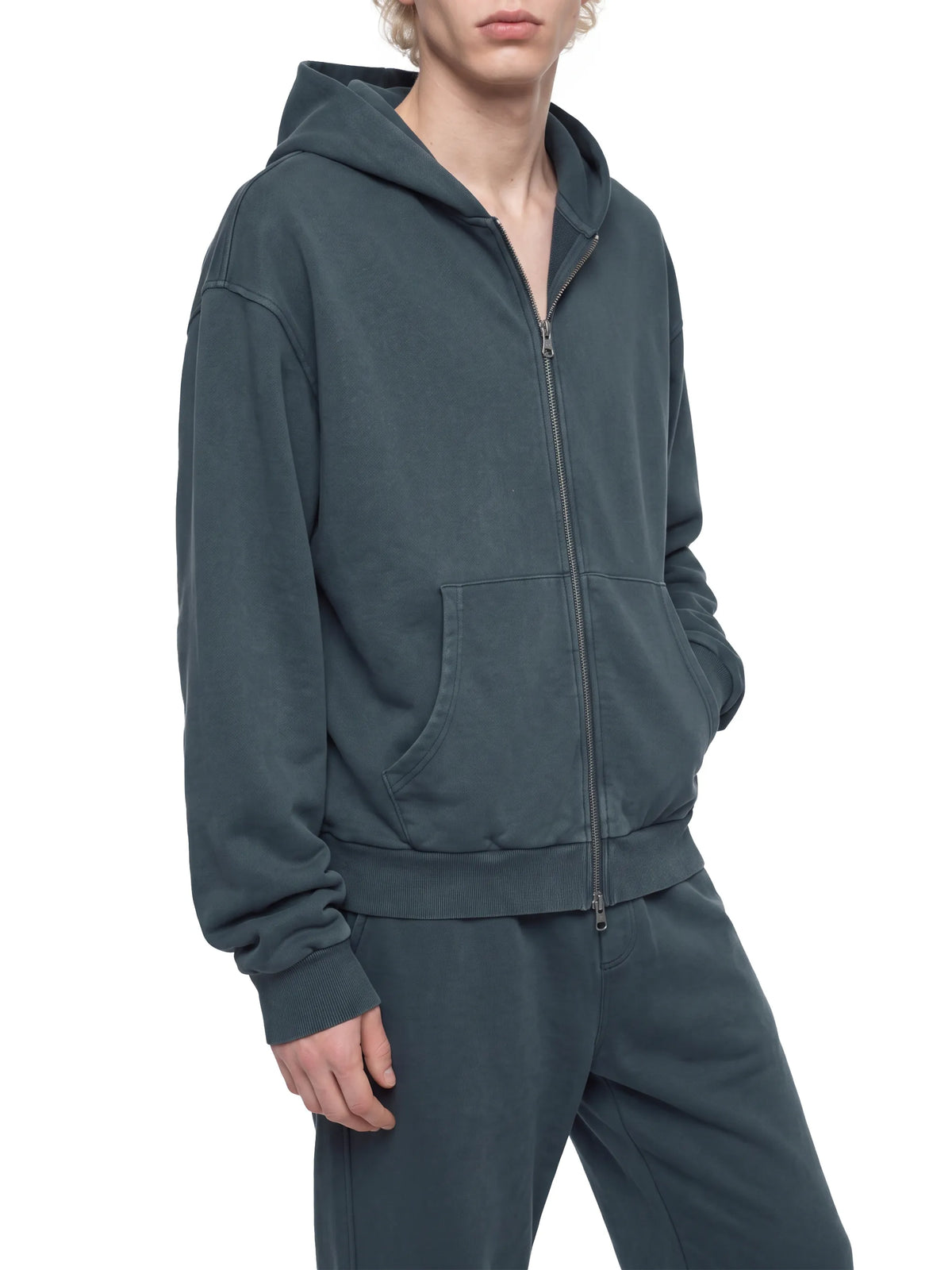Mineral Wash Boxy Zip Hoodie