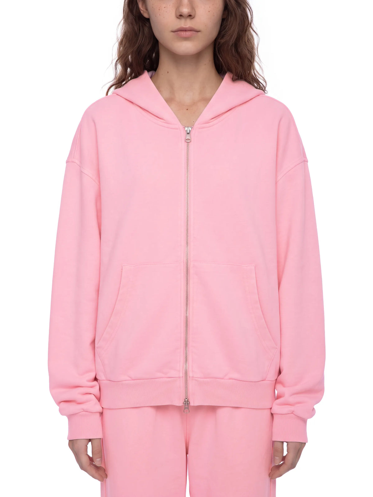 Mineral Wash Boxy Zip Hoodie