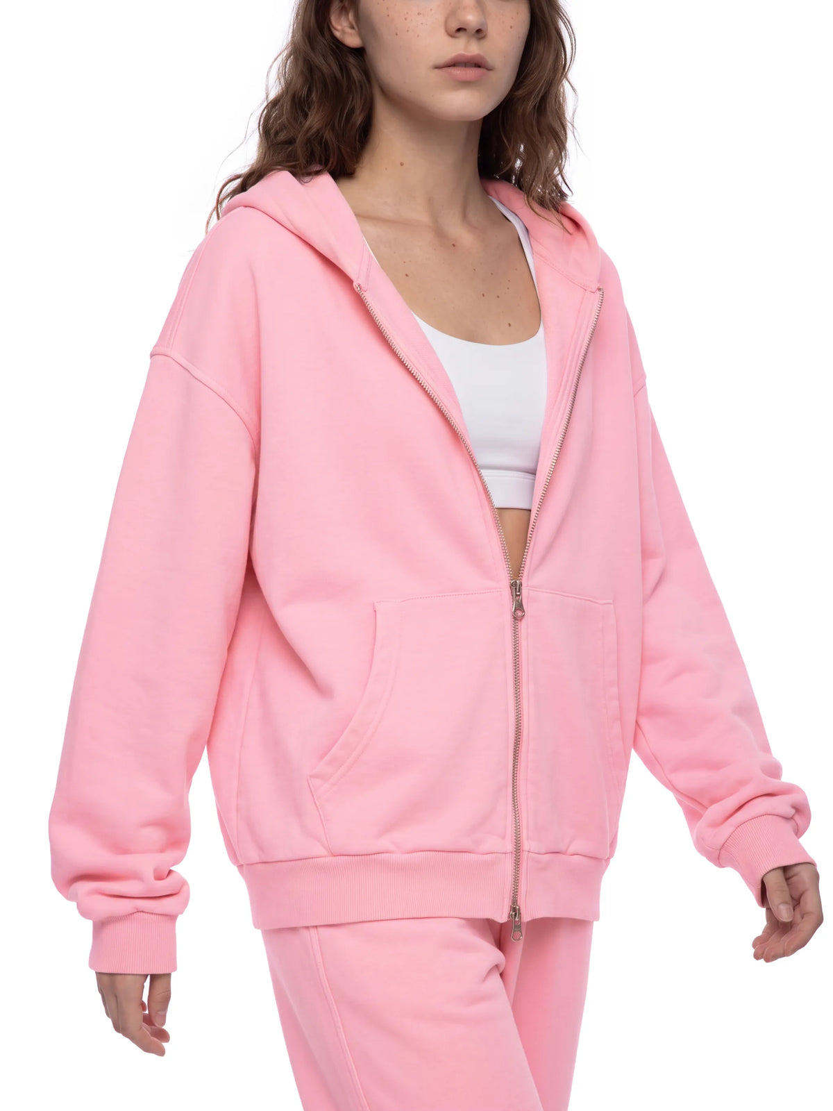 Mineral Wash Boxy Zip Hoodie