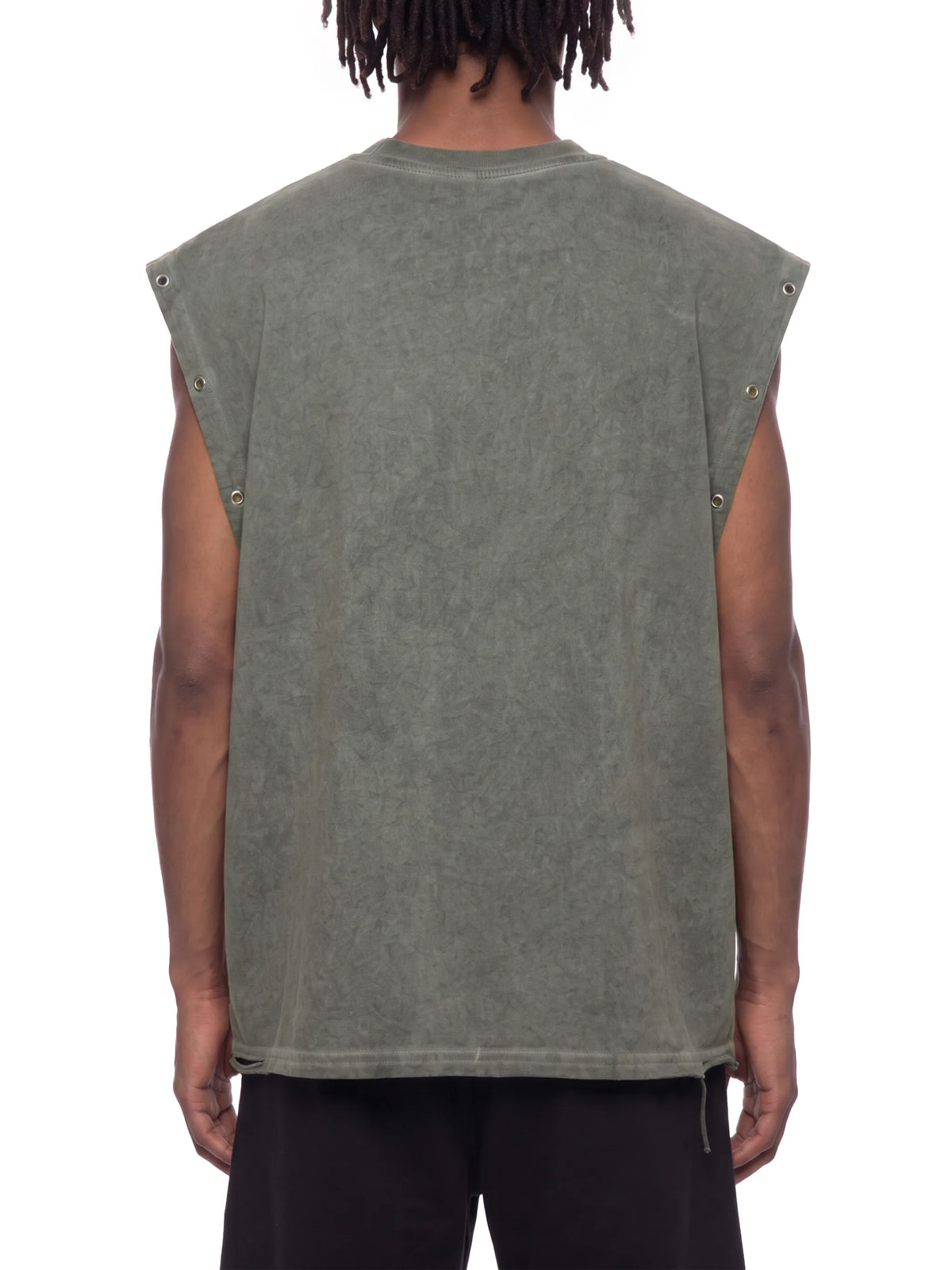 Distressed Grommet Eyelet Tank Top