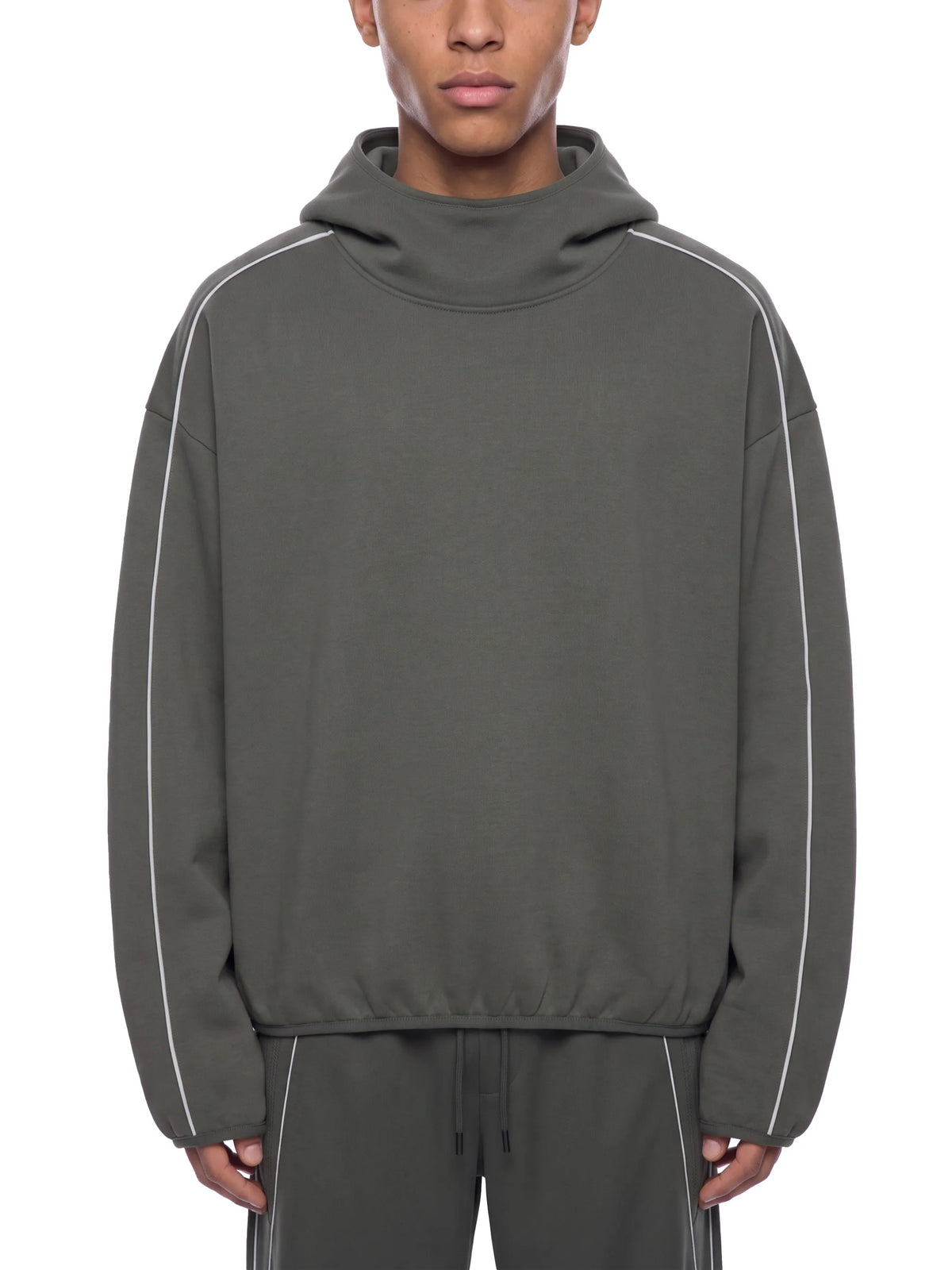Boxy Piping Fleece Hoodie