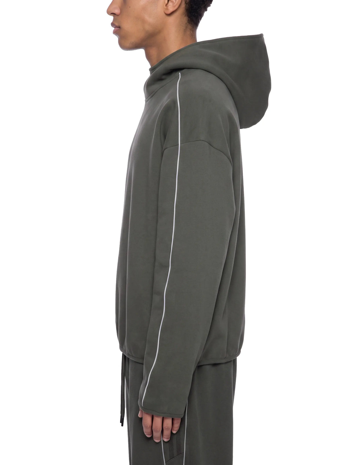 Boxy Piping Fleece Hoodie