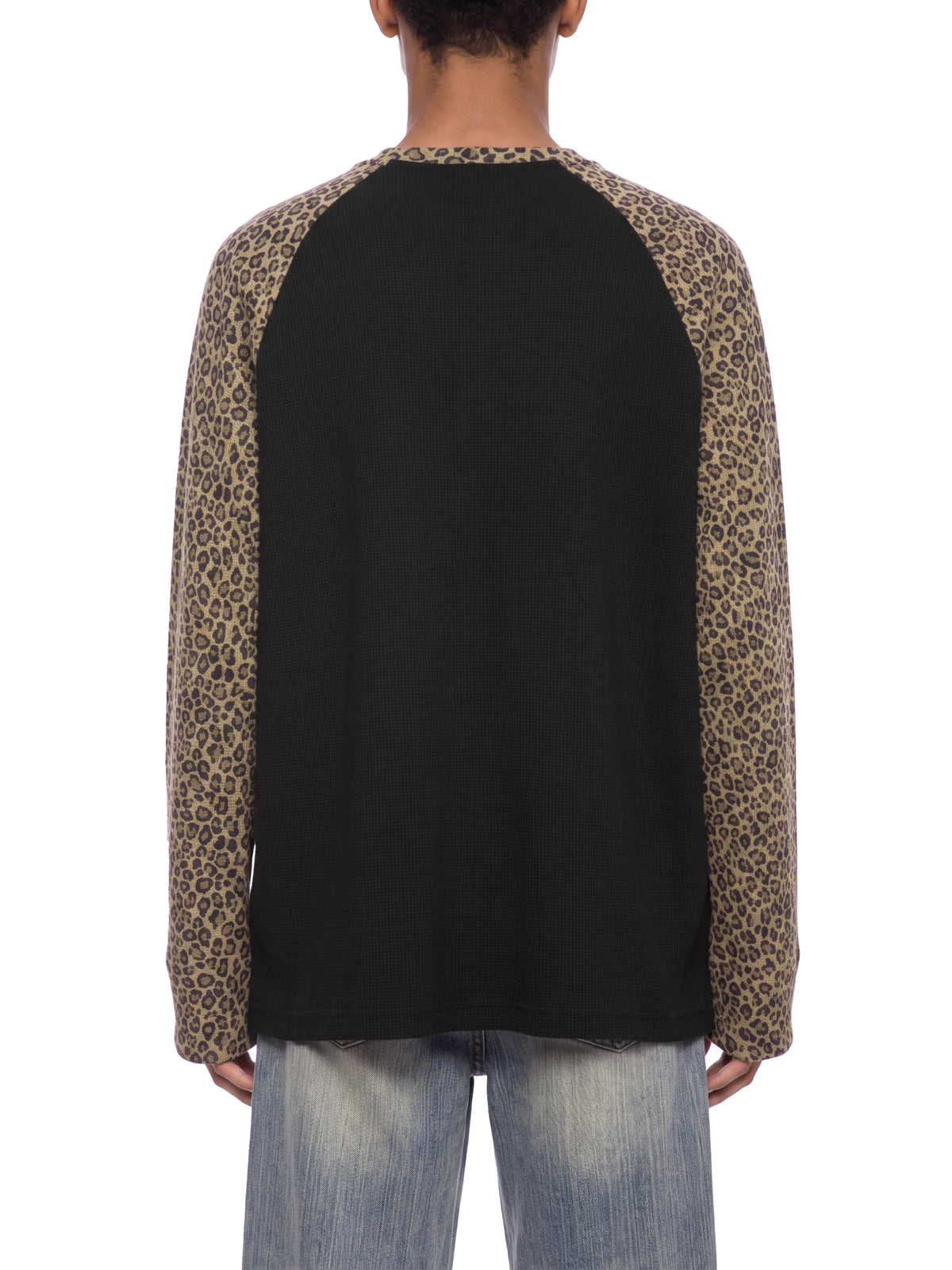 Leopard Panel Raglan Sleeve T-Shirt
