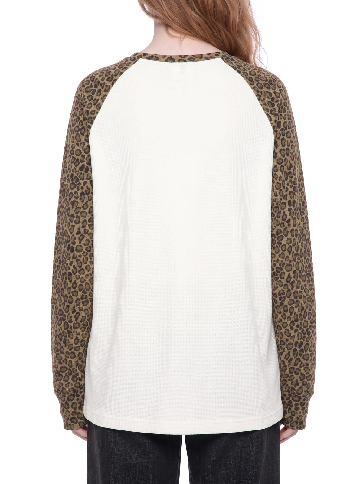 Leopard Panel Raglan Sleeve T-Shirt