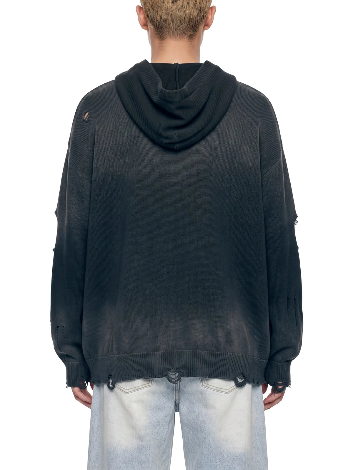 Distressed Full Zip Hoodie