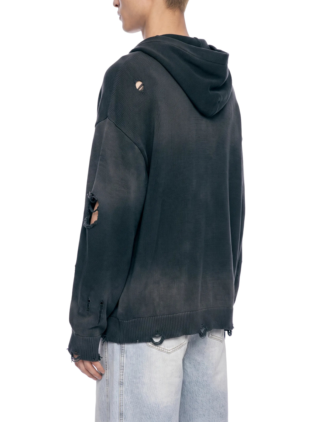 Distressed Full Zip Hoodie