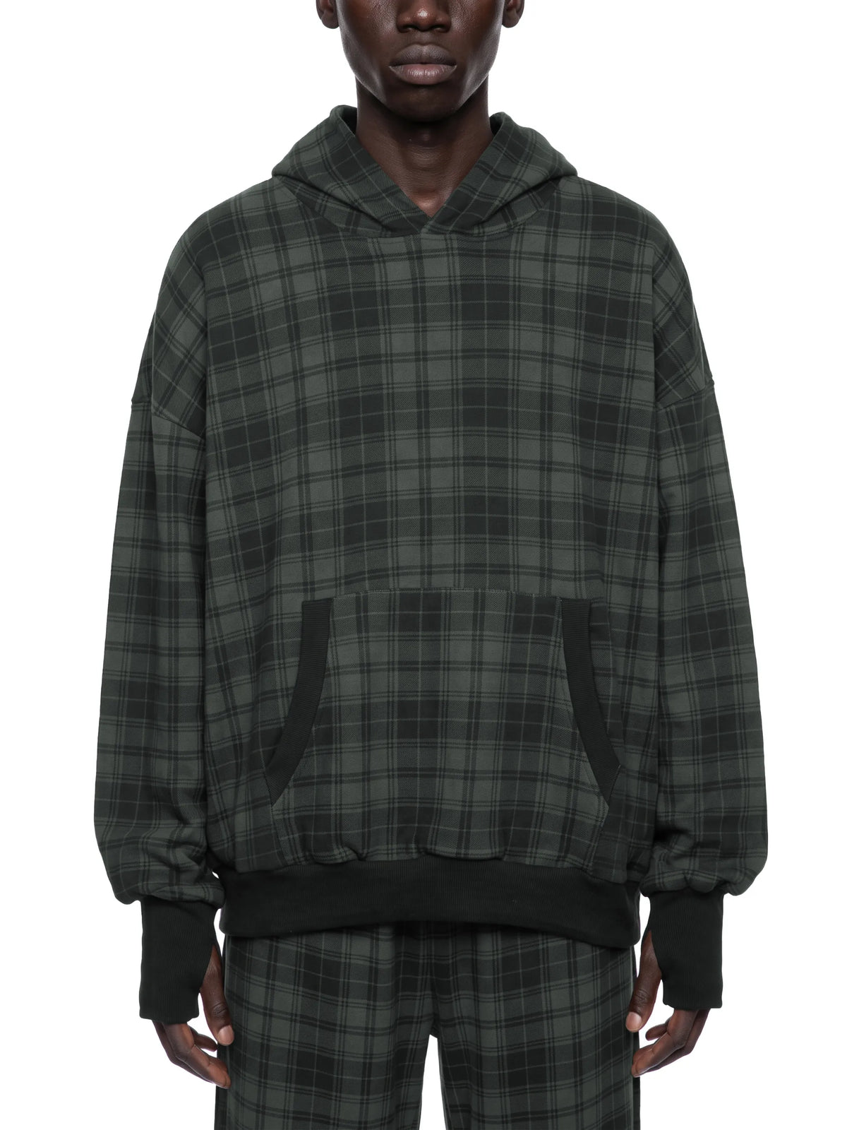 Plaid Color Block Hoodie