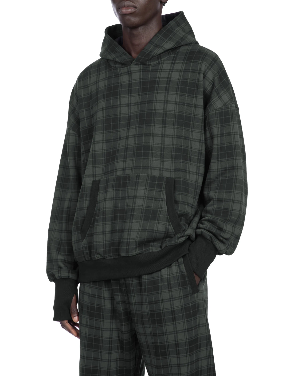 Plaid Color Block Hoodie
