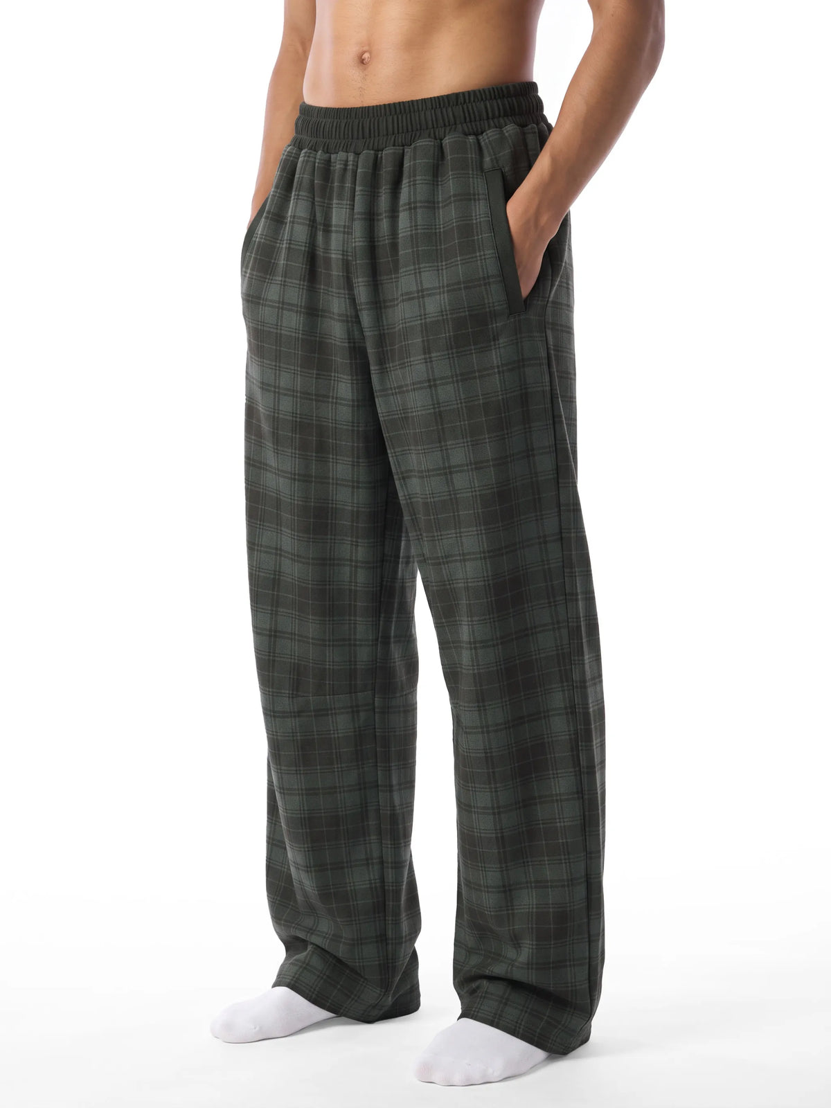 Plaid Straight Leg Pants