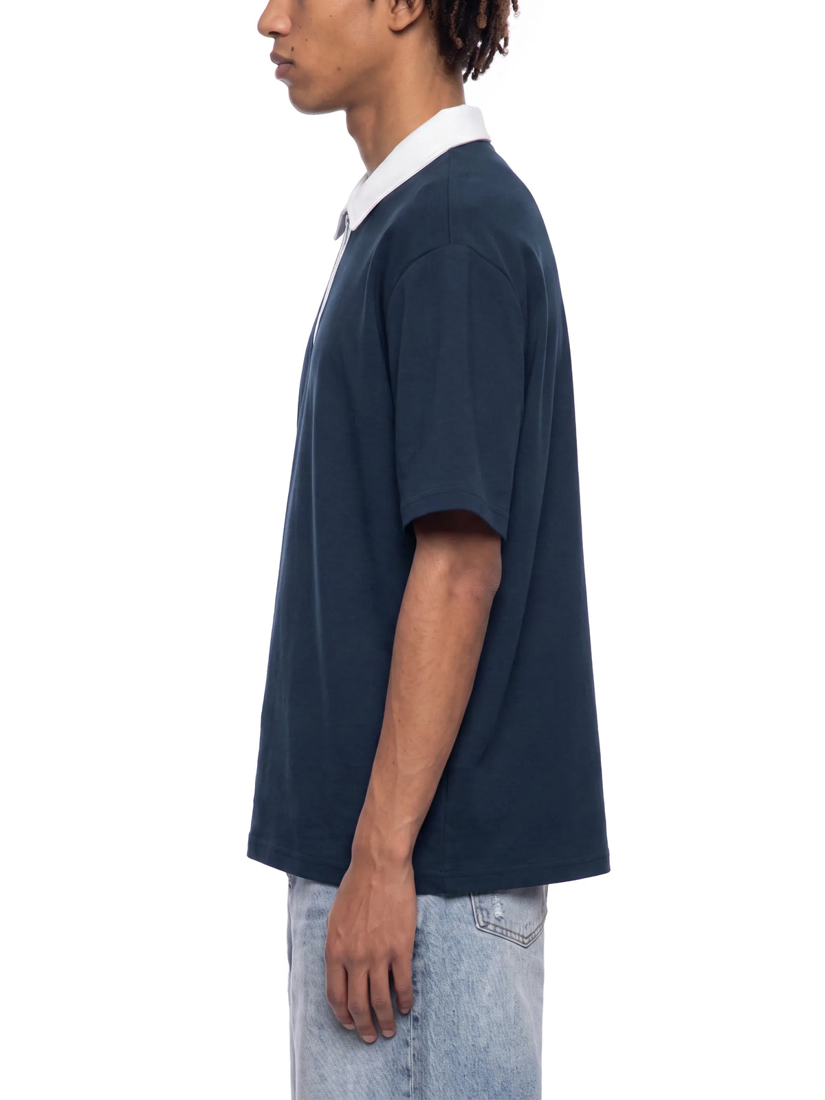 Color Block Quarter-Zip Polo Shirt