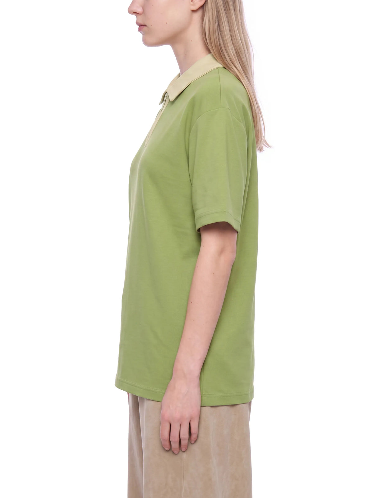Color Block Quarter-Zip Polo Shirt