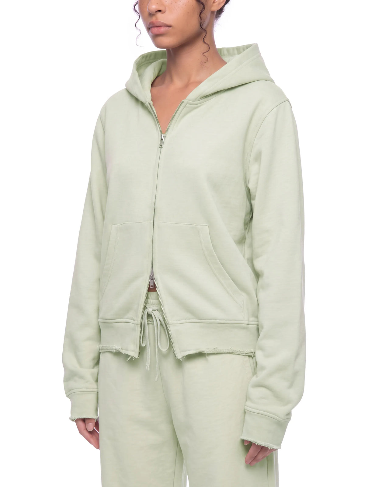 Raw Edge Full Zip Hoodie