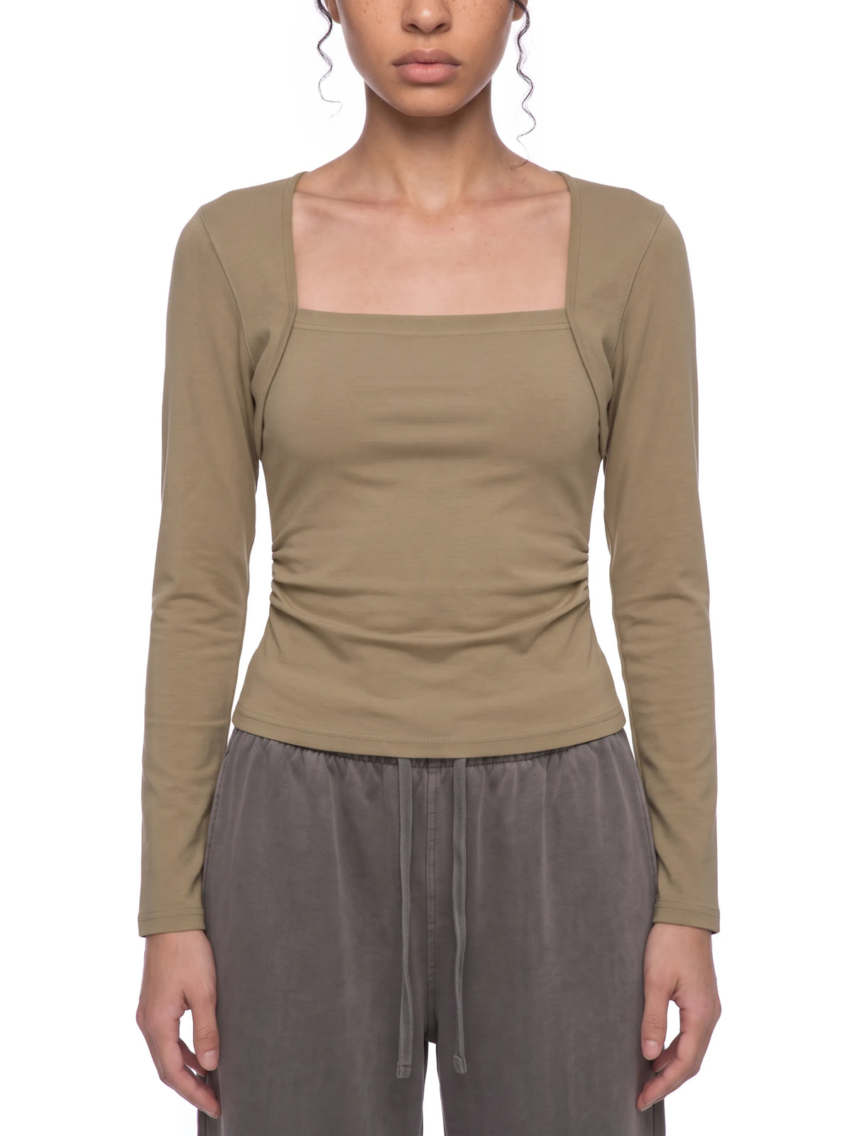 Ruched Long Sleeve T-Shirt