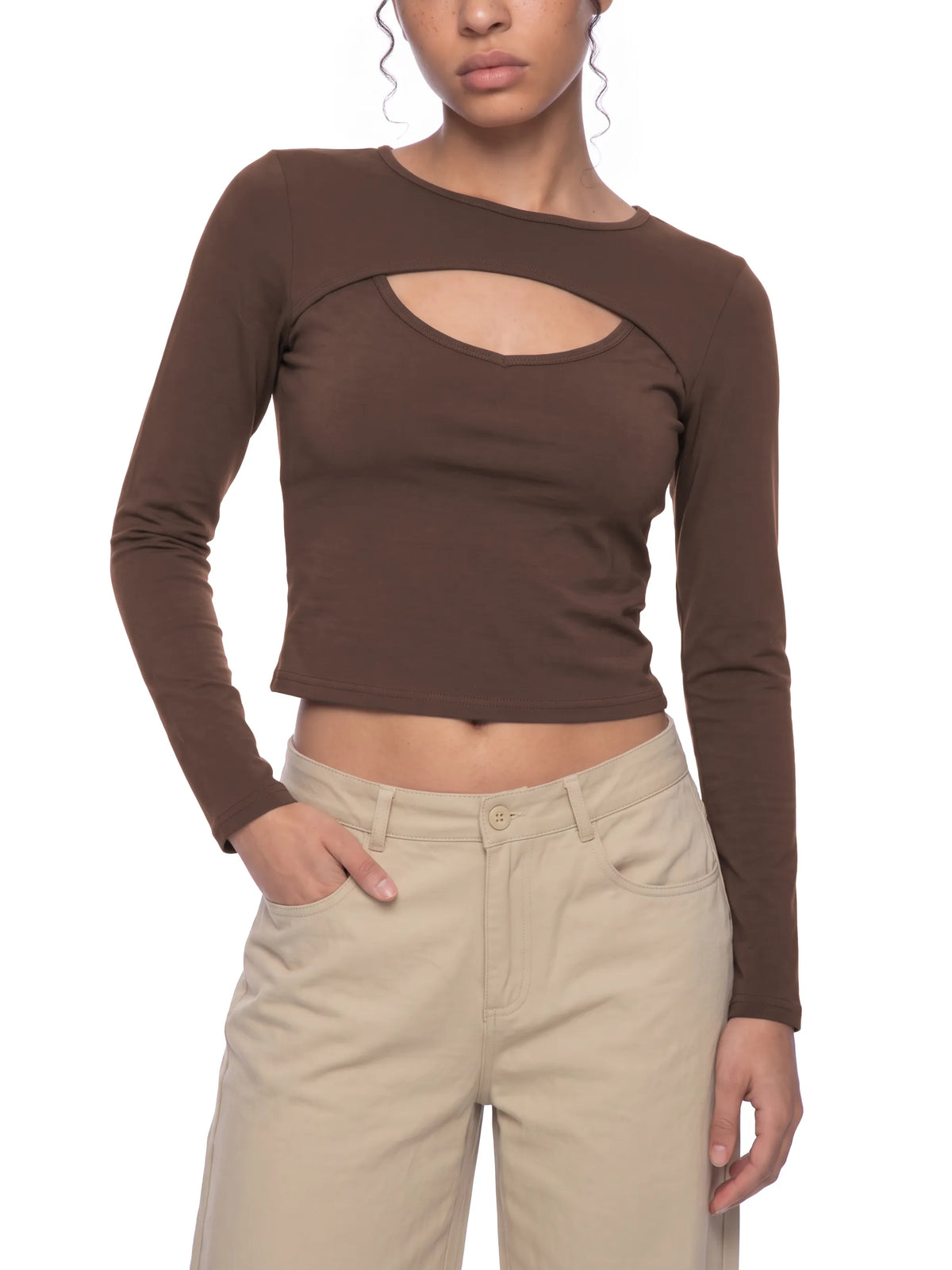 Cutout Long Sleeve T-Shirt