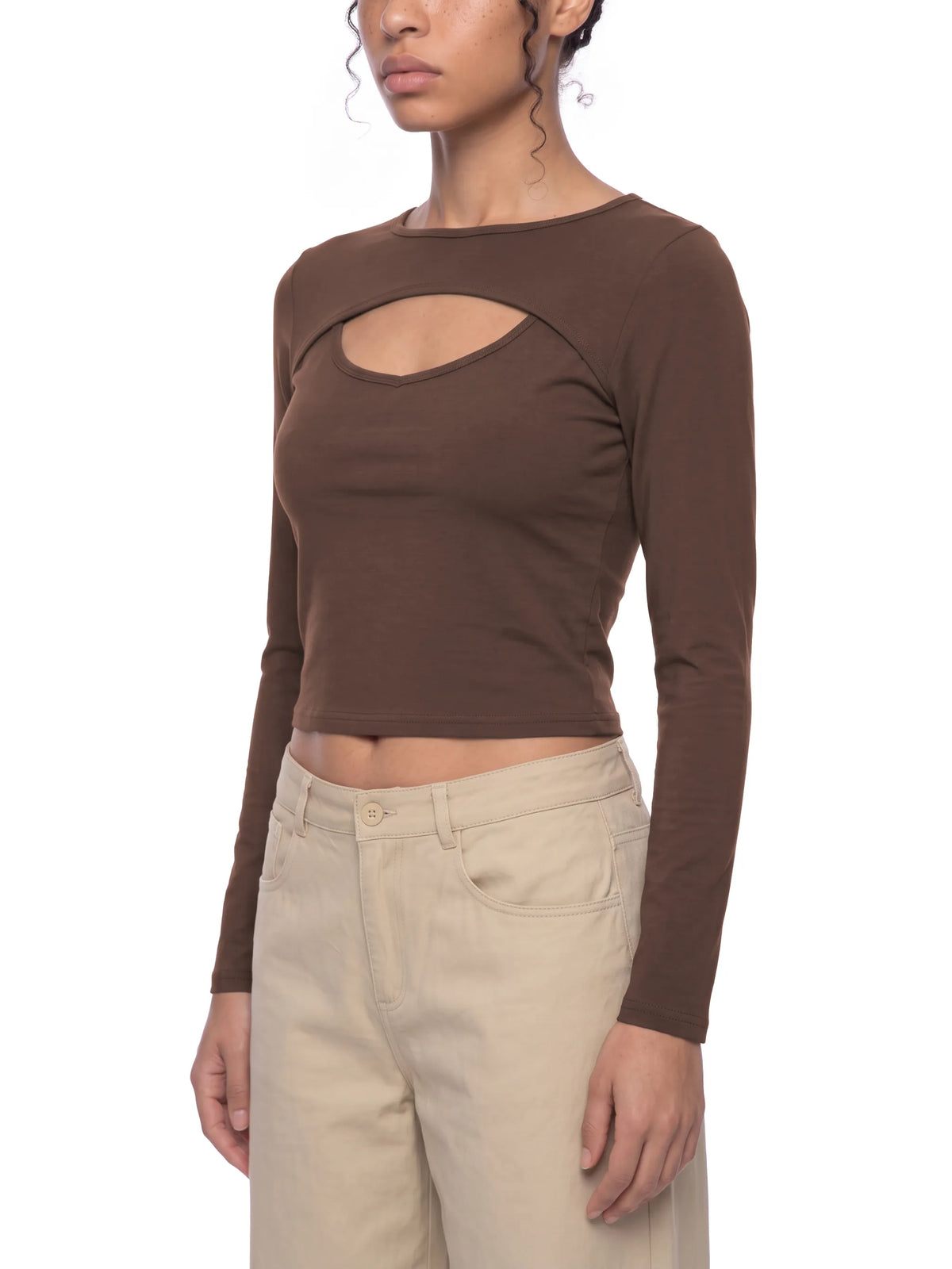 Cutout Long Sleeve T-Shirt