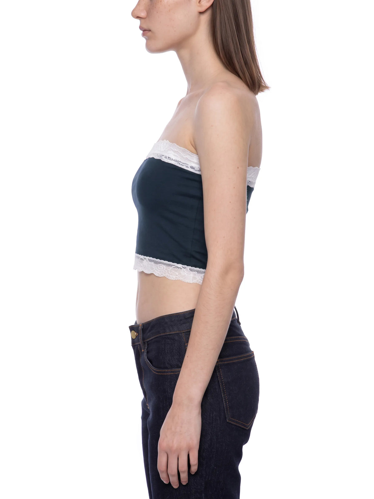 Cropped Paneled Tube Top