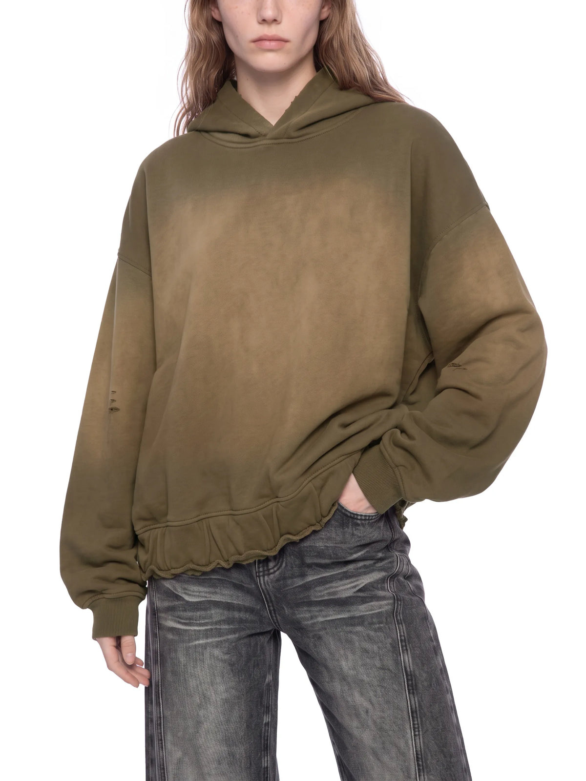 Sunfade Ripped Boxy Hoodie