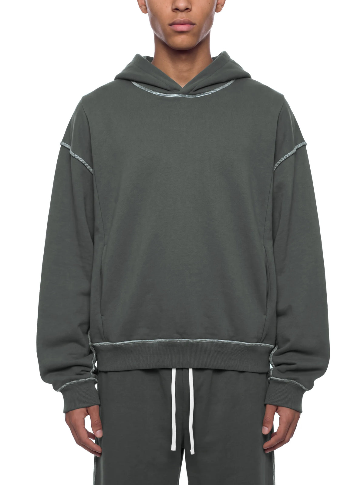 Boxy Heavyweight Topstitch Hoodie