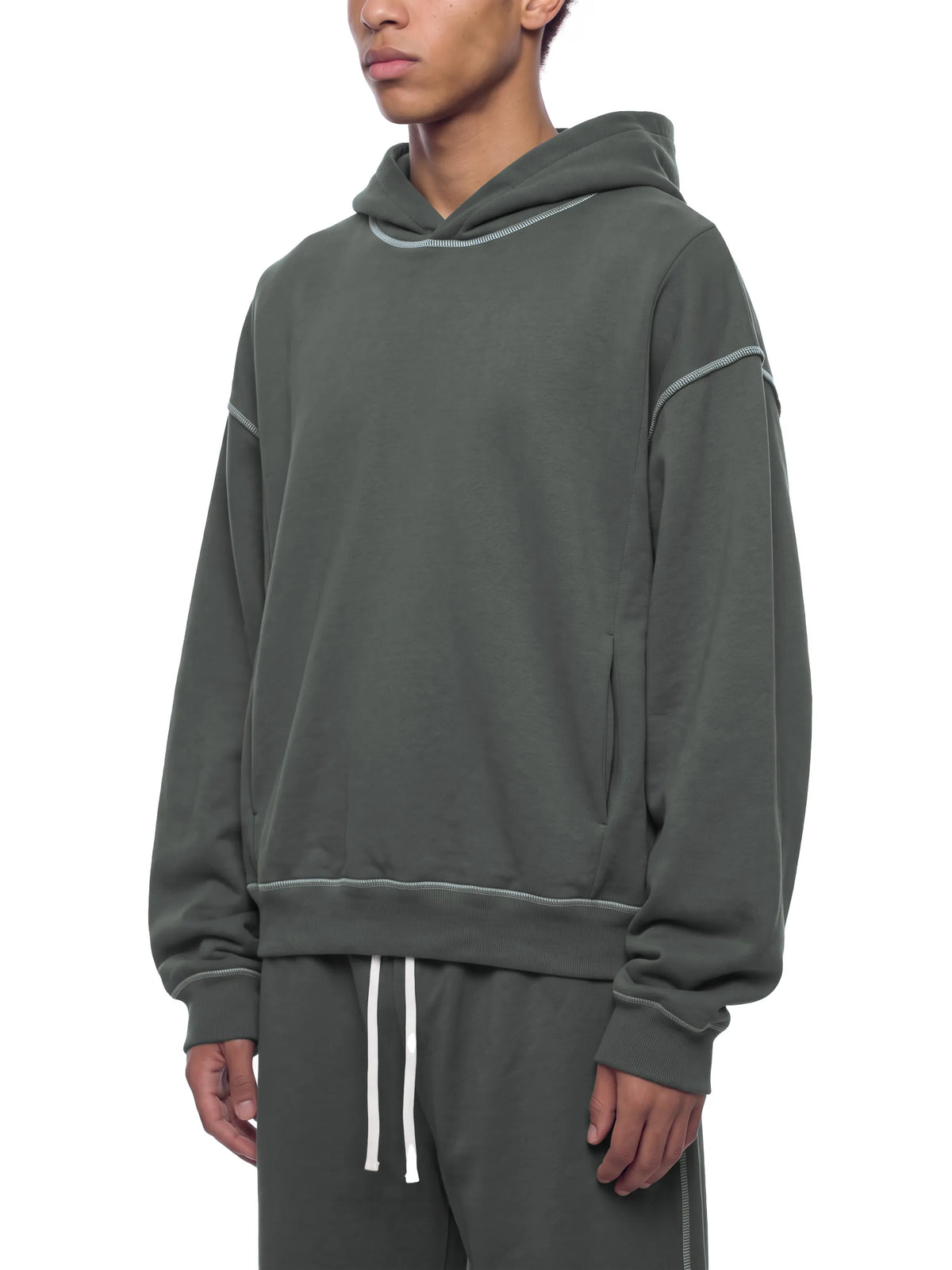 Boxy Heavyweight Topstitch Hoodie