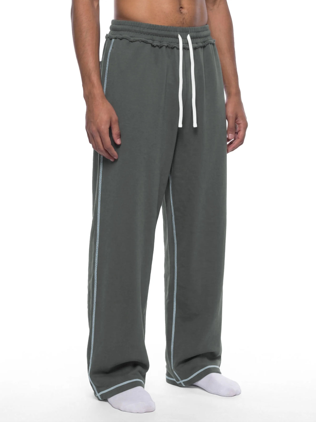 Raw Edge Topstitch Sweatpants