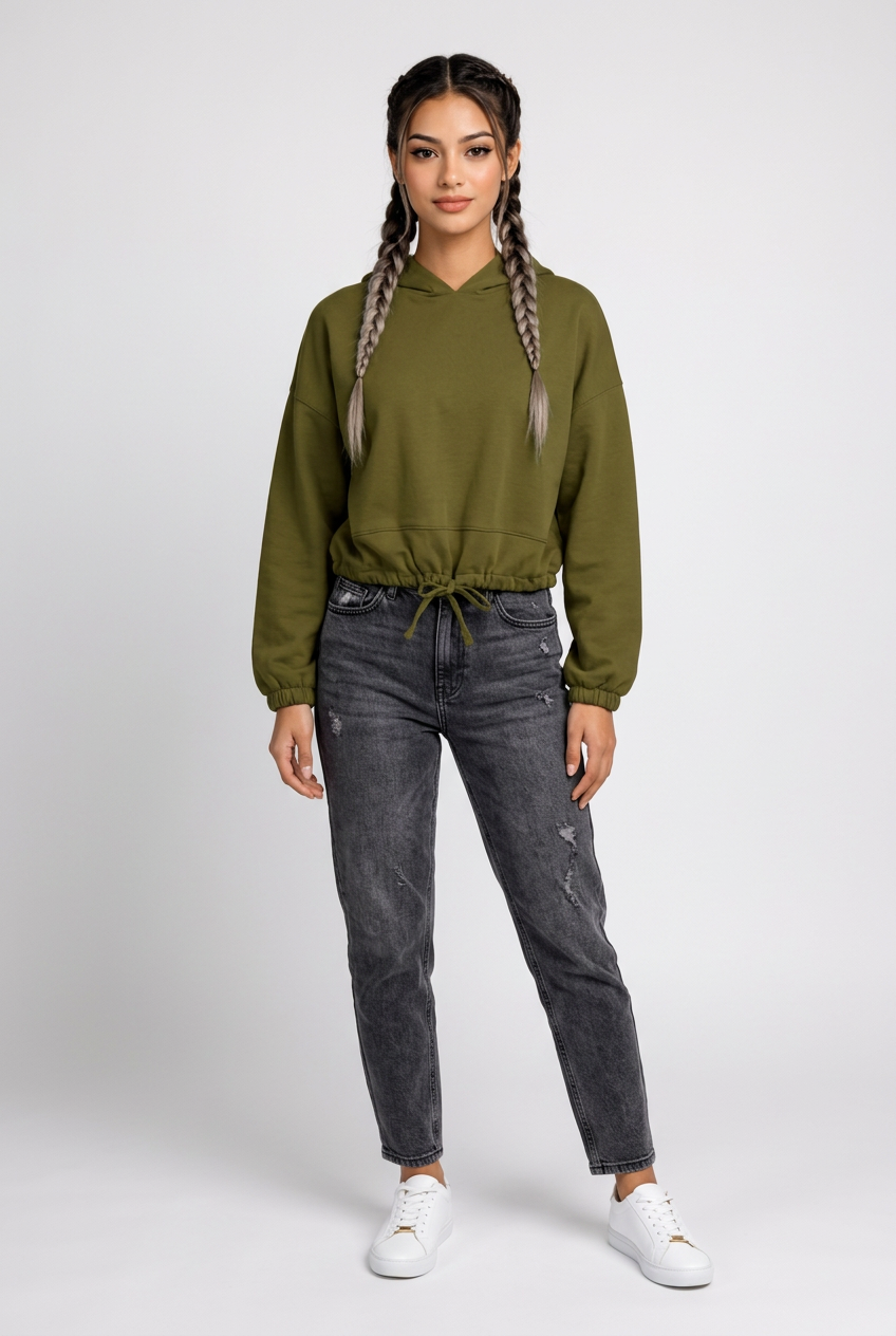 Oversized Crop Hoodie
