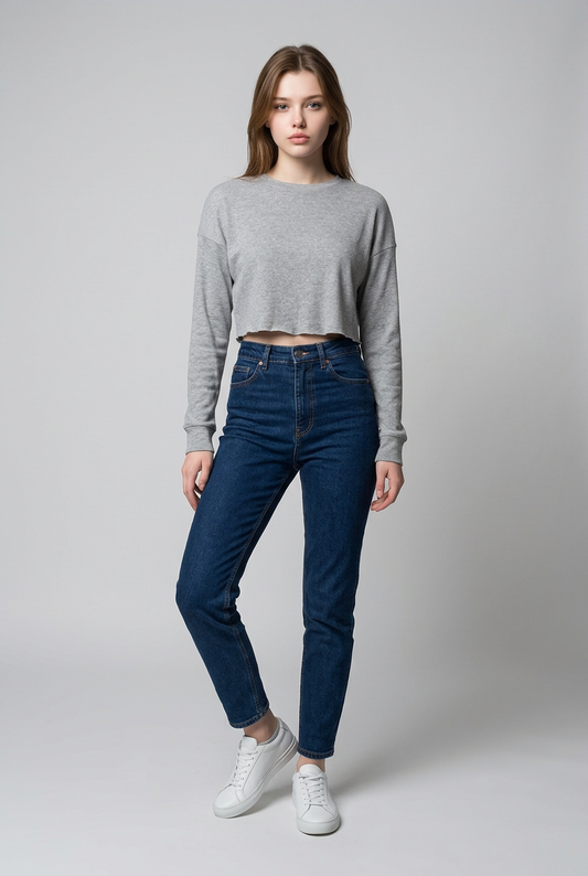 Cropped Crewneck | Fleece Sweatshirt