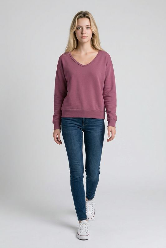Beach Wash V Neck- Sweatshirt