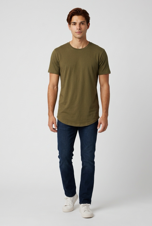 Drop Tail Tee | Minimal Cotton T-Shirt