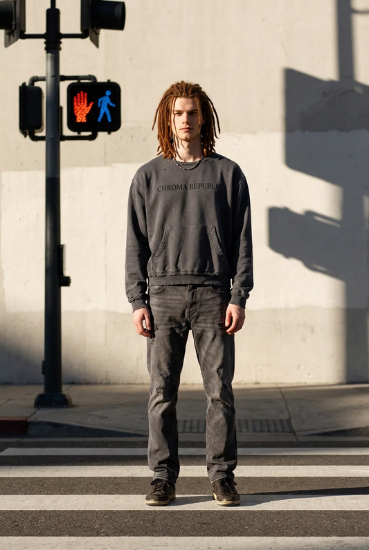 Raw Edge Crewneck Sweatshirt