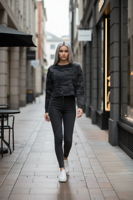 Lightweight Camo Cropped Crew