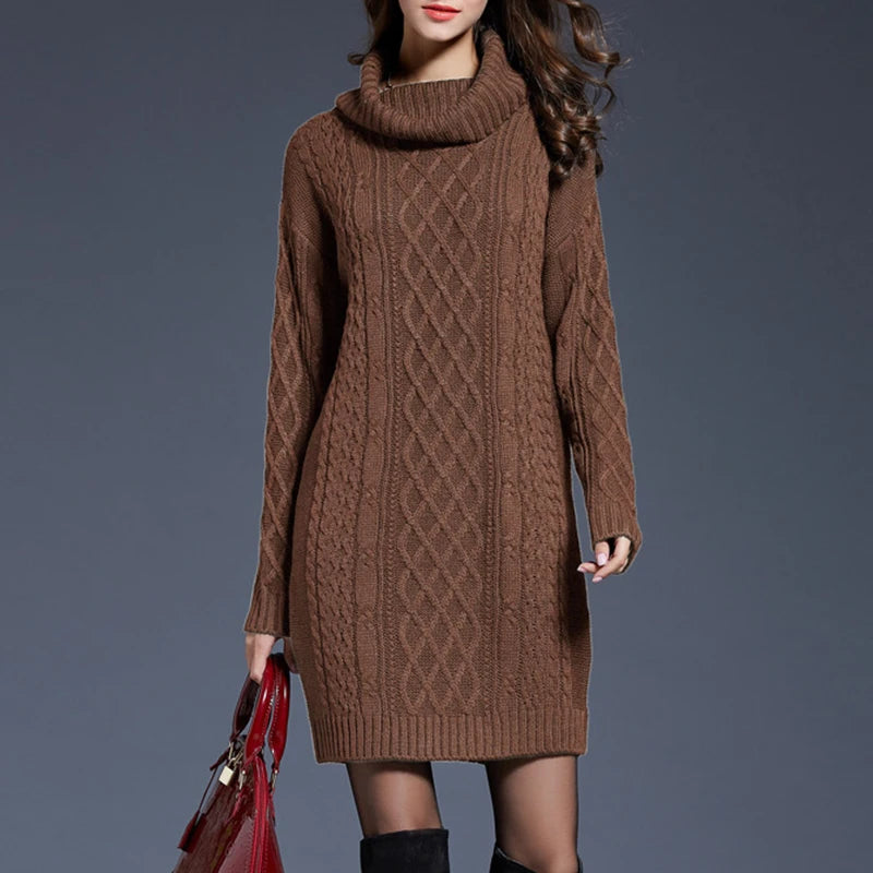 Women Casual Knitted Long Sleeve Dress
